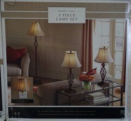 Marble Twist Set of 2 Side Accent Lamps