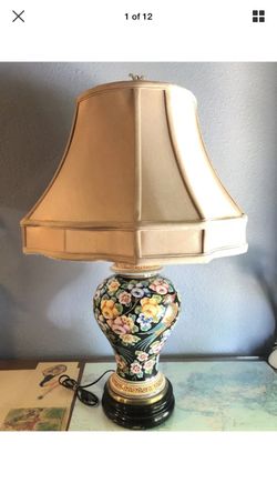 Frederick Cooper vintage mid century flower table lamp 30”