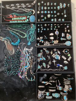 Vintage Jewelry Native American Turquoise Collection.