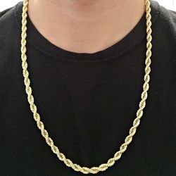 Gold Chain Rope Chain 24in 6mm Necklace 