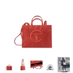 Red TELFAR Shopping Bag