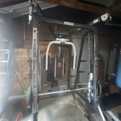 🔥Complete Home Gym Power Rack w/ Bench, Smith Machine & Pulley System – All-in-One Setup!  