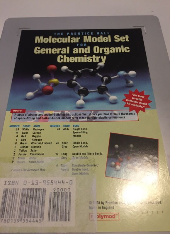Molecular model chemistry set: The Prentice Hall