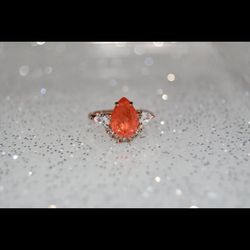 Sunrise Orange Quartz Ring