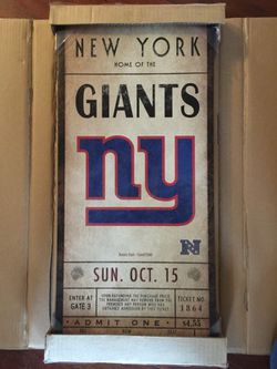 New York Giants Ticket Wall Hanging