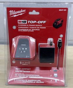 Milwaukee 2847-20 M18 TOP-OFF Charger Power Supply w/ 65W Adapter Cable