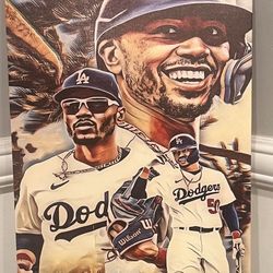 Los Angeles Dodgers Mookie Betts Canvas Wall Art **SHIPPING AVAILABLE**