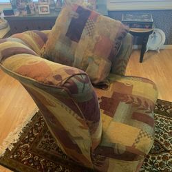 Vintage Asymmetrical Back Chair Art Deco Clam Back Shell Chair