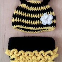 Halloween Bubble Bee Diaper Cover Outfit 