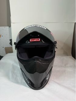 Simpson Carbon Fiber Racing Helmet Size Medium M w/ Dark Shield – Excellent Condition