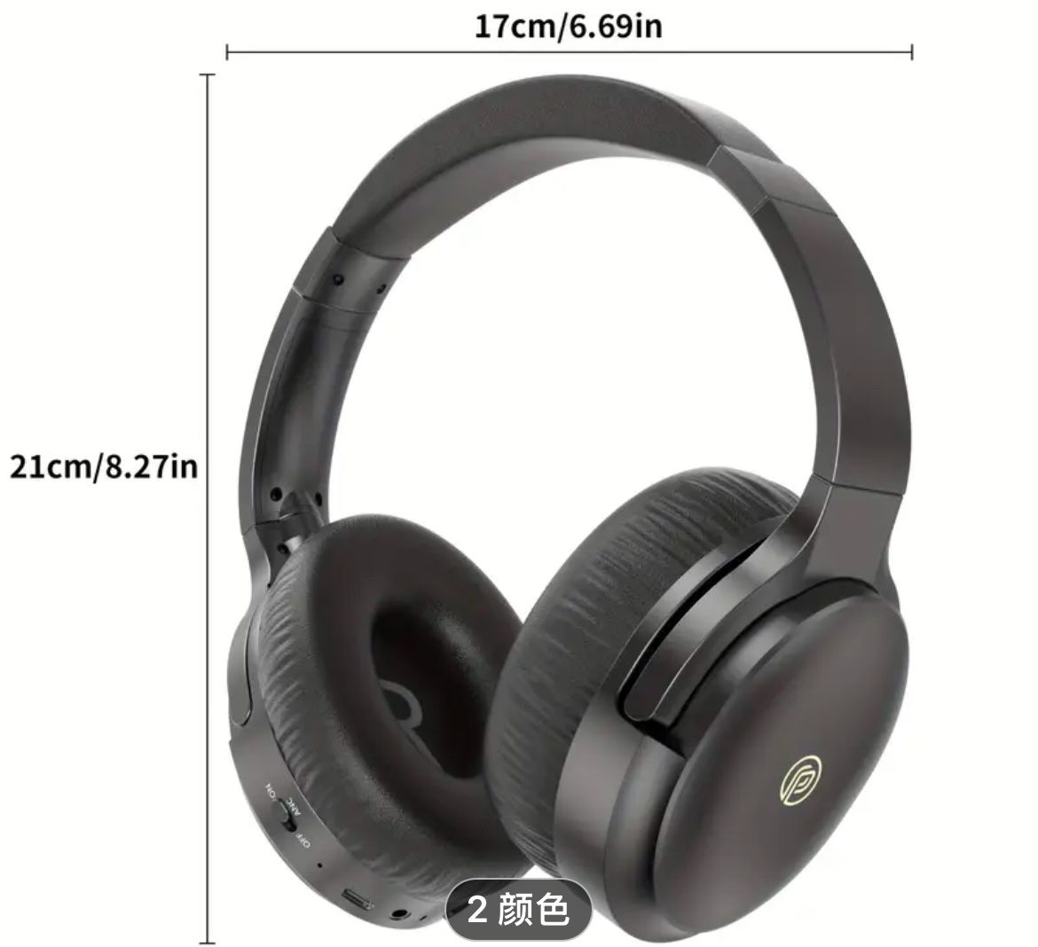 J918 active noise-cancelling headphones, 100H Playtime wireless headphones with microphone, wireless headphones with high-fidelity audio deep bass, 3.