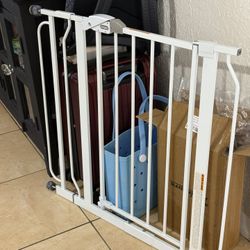 Baby gate drills into wall 41 inches wide but can be 