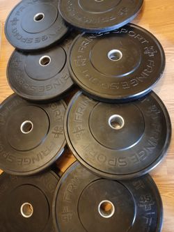 Fringe sports bumper plates 250lbs.
