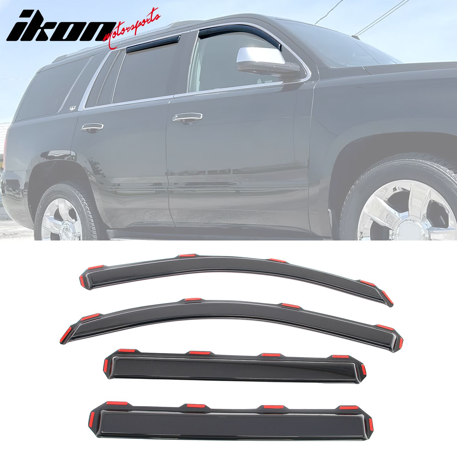 Fits 2015-2020 Cadillac Escalade Chevrolet Tahoe GMC Yukon Window Visors In-Channel