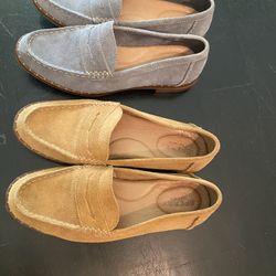 Sperry Size 7 Loafers Suede Grey And Tan