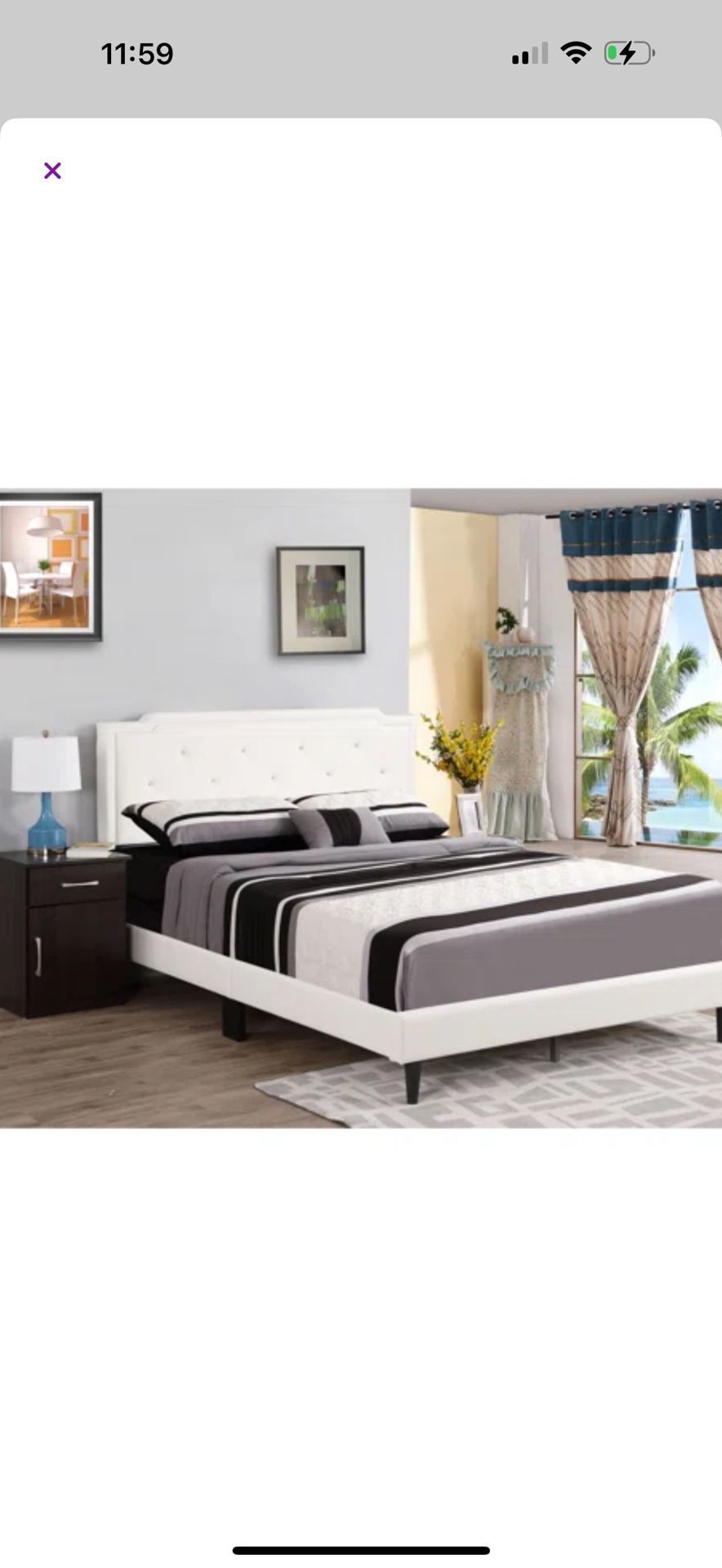 White Twin Bed With Box Spring and Mattress Included