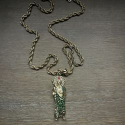 14k Gold Rope Chain W/ San Judas 10k Pendant 