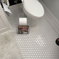 Freestanding Toilet  Paper Dispenser With Magazine Rack 