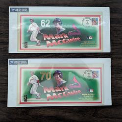 Marc McGwire 62 and 70 record.  Vintage Commemorative USPS limited envelope release, and SI magazine