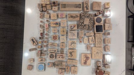 93 Wood block craft stamps