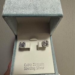 Silver Rhinestone Earrings 