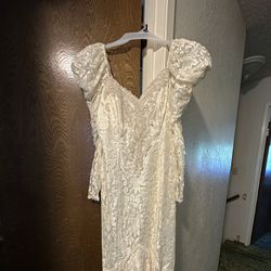 Mermaid beaded  Cream  lace Dress