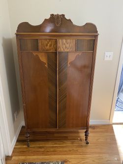 Antique Wood Armoire Wordrobe 
