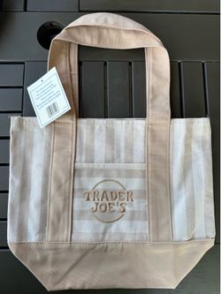 Trader Joe's 2026 Mini Striped Canvas Tote Bag