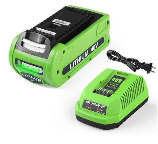 Powilling 3.5Ah 292 Lithium-Ion Battery Replacement for Greenworks 40V Battery and Charger 29482 Compatible with Greenworks 40V G-MAX Power To