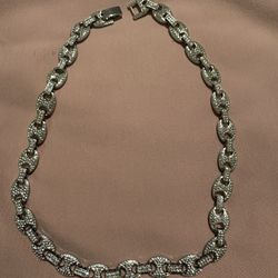 Stainless Steel Gg Puff Link Necklace 