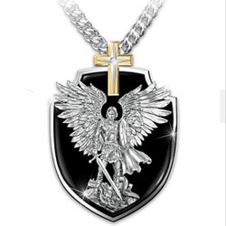 STRENGTH OF St. MICHAEL" PENDANT NECKLACE FOR SON 
