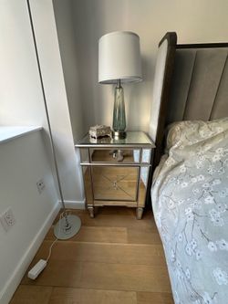 2 mirrored side tables pottery barn