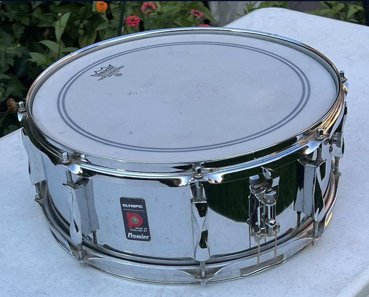 Premier Olympic 5.5"x14" Chrome Snare Drum Made In England Vintage