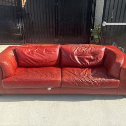 Natuzzi  Couch And Love Seat Set  Red 2500.00