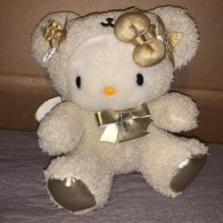 2002 Sanrio Hello Kitty gold Angel Teddy Bear Plush