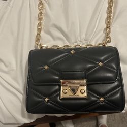 NWT Michael Kors Serena Small Flap Vegan Crossbody Bag In Black