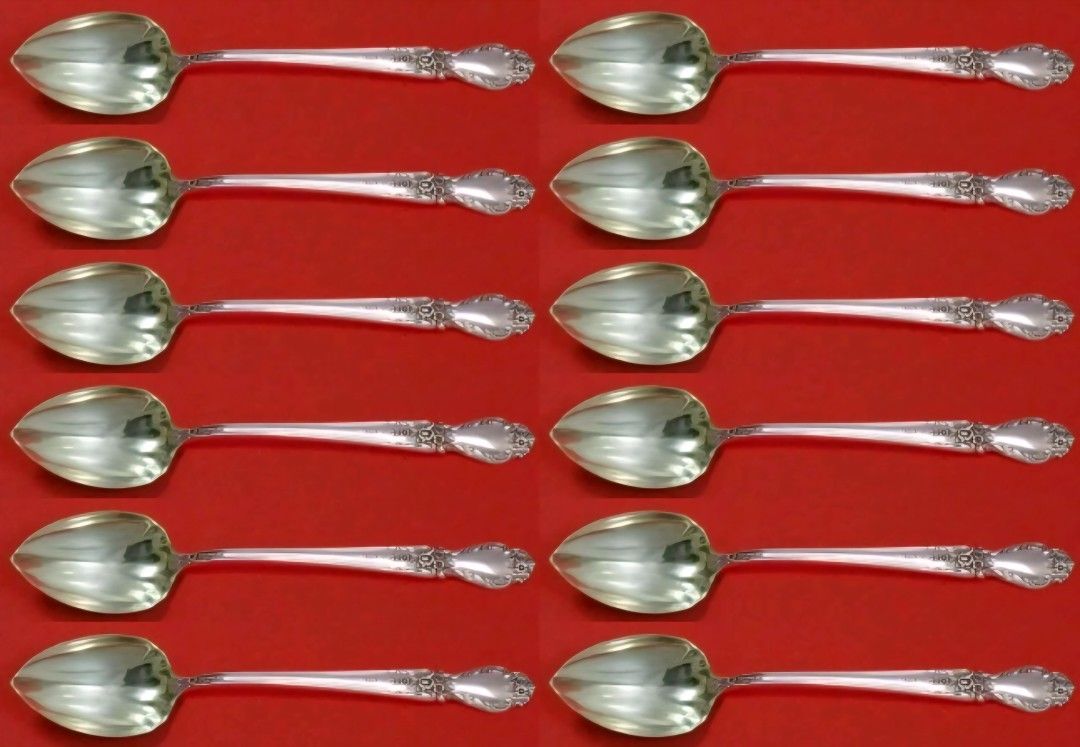 Brocade by International Sterling Silver Grapefruit Spoon 12pc 6" Silverware