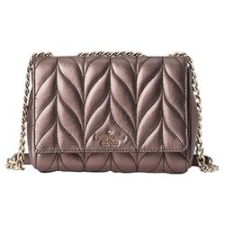 Kate Spade Metallic Oak Briar Lane Quilted Mini Emelyn Leather Crossbody Bag