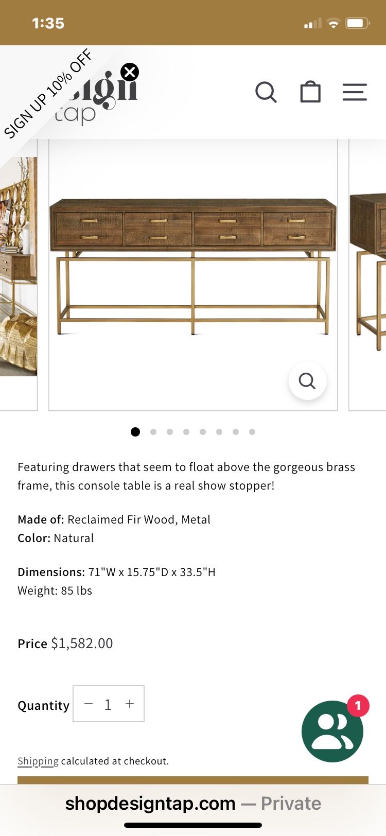 Reclaimed Wood Finish Console Tables