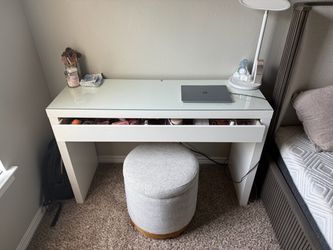 Vanity with glass top or can be used as desk