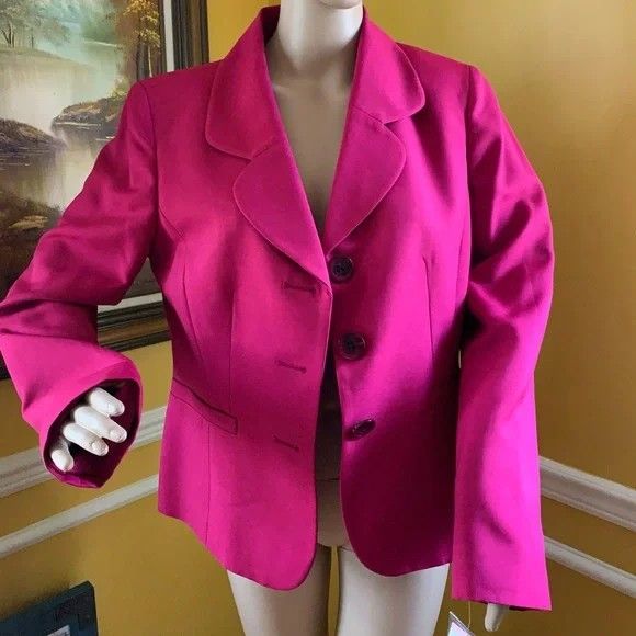 Le Suit Designer Pink Jacket Size 12