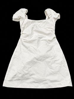 White Mini Dress with Puff Sleeves