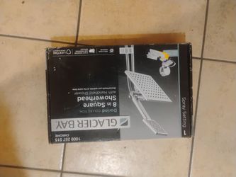 BRAND NEW IN BOX Glacier Bay Chrome 8 inch Square Showerhead with Seperate Handheld Sprayer! AWESOME UNINSTALLED BRAND NEW