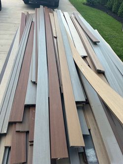 Mix of composite decking boards