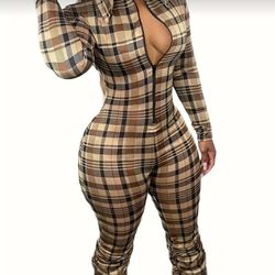 Plaid Jumpsuit
