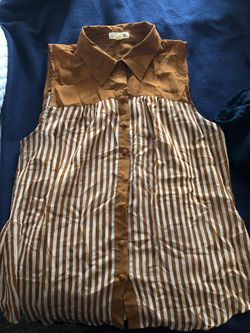 Brown and creme color shirt
