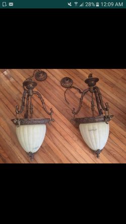 Oversize hall pendant heavy weight set of 2