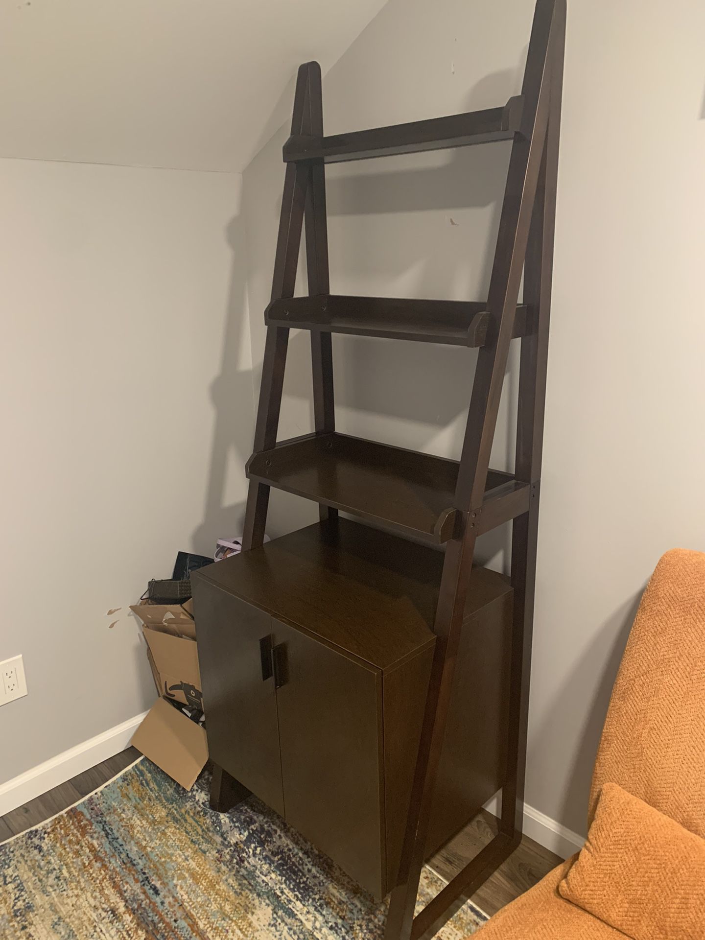 Ladder Shelf Cabinet - walnut