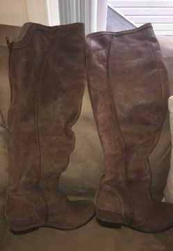 Size 8 thigh high authentic leather boots