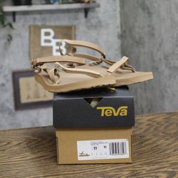 Nwt Teva Slim Strap Sandals 1150110 Tigers Eye Brown 11m